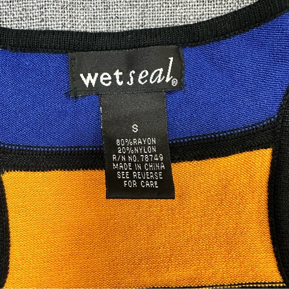 Y2K Wet Seal Striped Bodycon Dress Multicolor Women's Size S - Picture 10 of 13